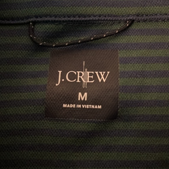 Men’s J.Crew performance Polo
Size medium 
Blue and green horizontal stripe - Picture 3 of 4